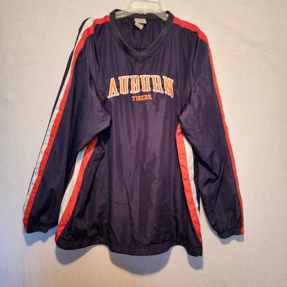 VTG Auburn Tigers V-neck Pullover Windbreaker Jacket Men's XL By Red Oak - Picture 6 of 11